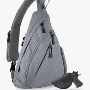 Jessie James Peyton UNISEX GRAY Crossbody Sling Backpack Conceal Carry Bag NWOT